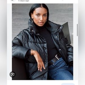 Leather Puffer Jacket